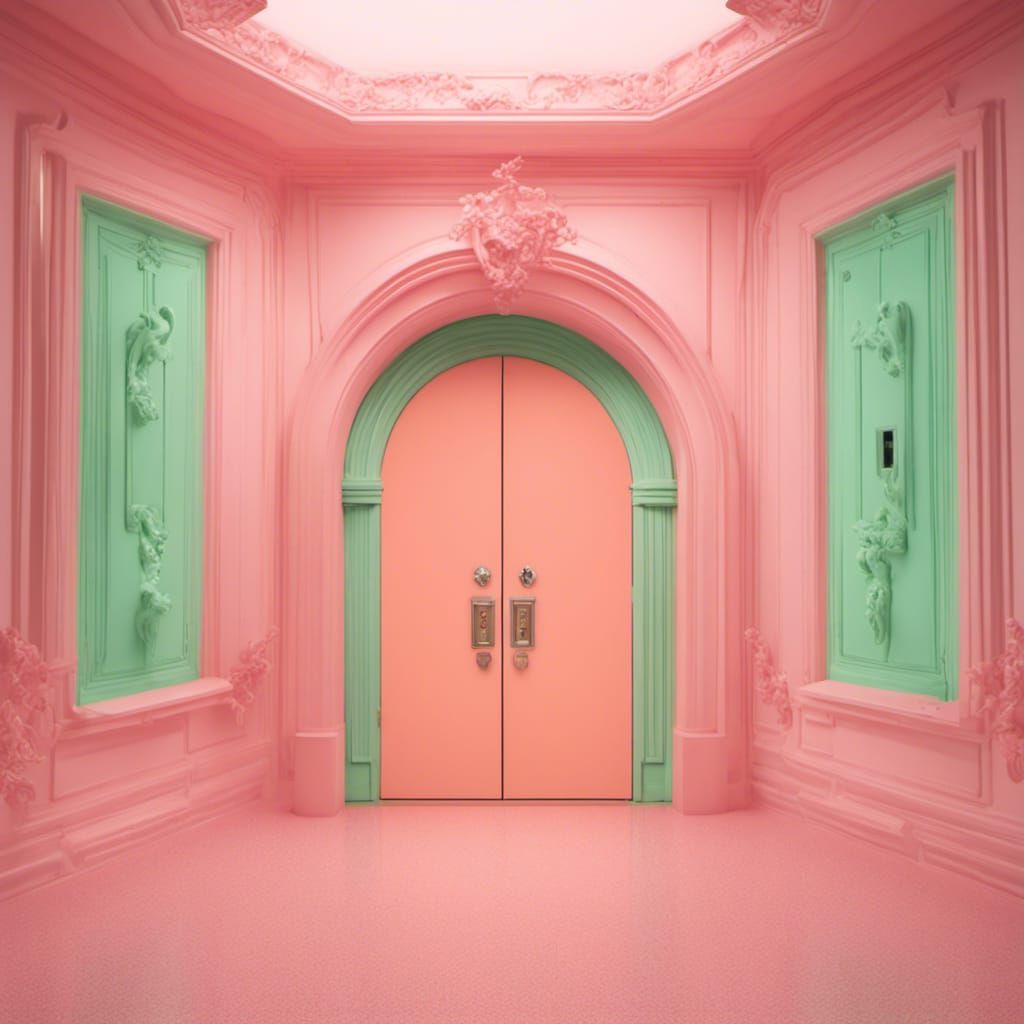 Surreal Entrance to Hell in Pastel Colors