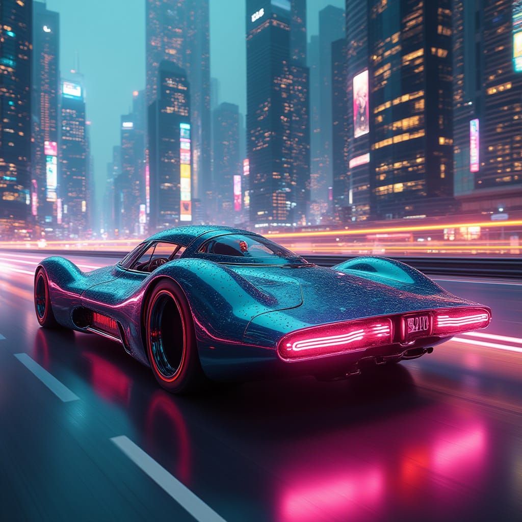 Futuristic Speedster Inspired by Syd Mead and H.R. Giger