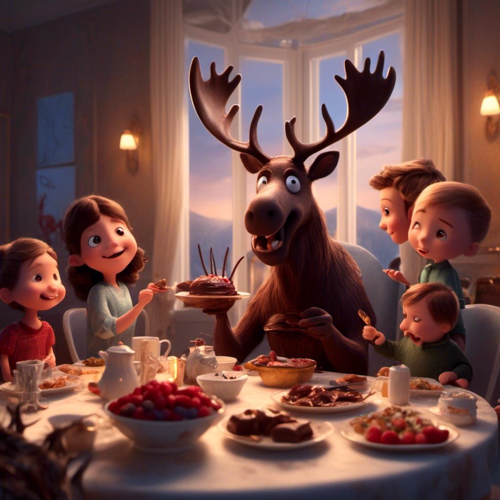 Mom said we're having a chocolate moose for dinner tonight.