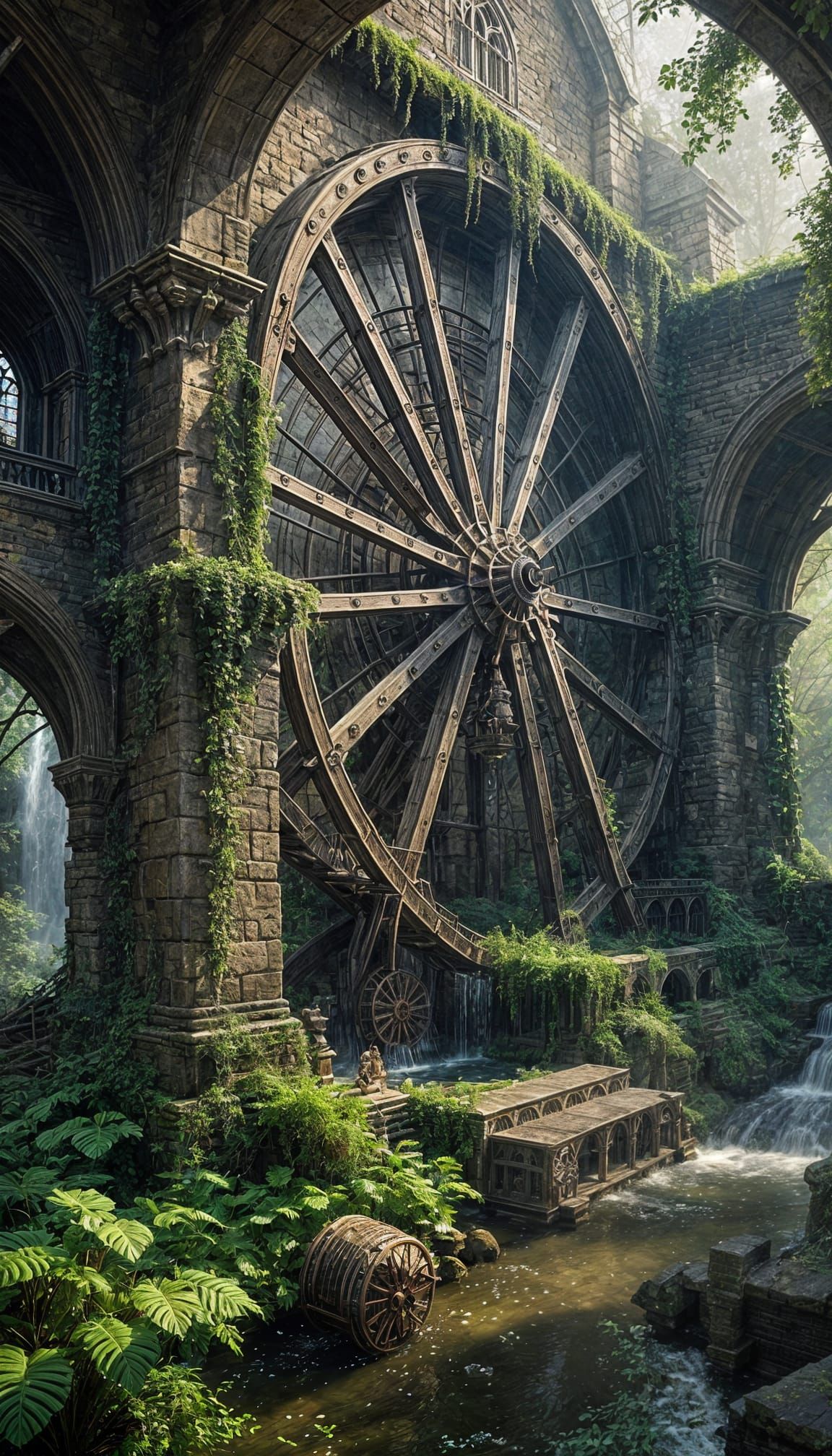 Ancient Gothic Chapel in Steampunk Fantasy