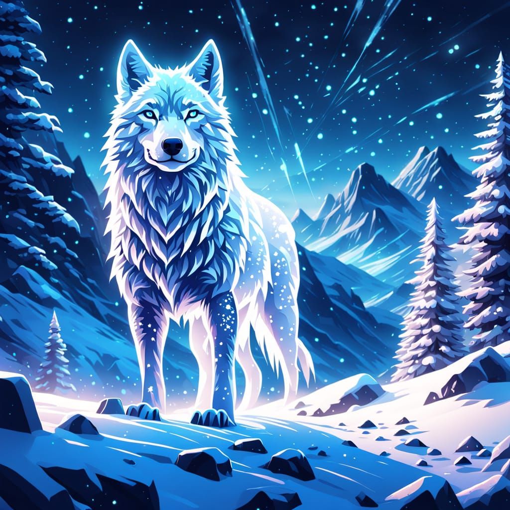 Winter Wonderland Fantasy Scene in Vibrant Digital Art