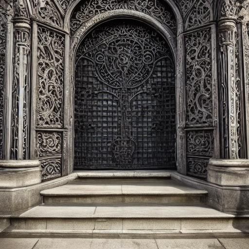 Majestic Gate Illustration in Lord of the Rings Style