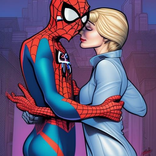 Gwen Stacy and Peter Parker as Comic Book Art