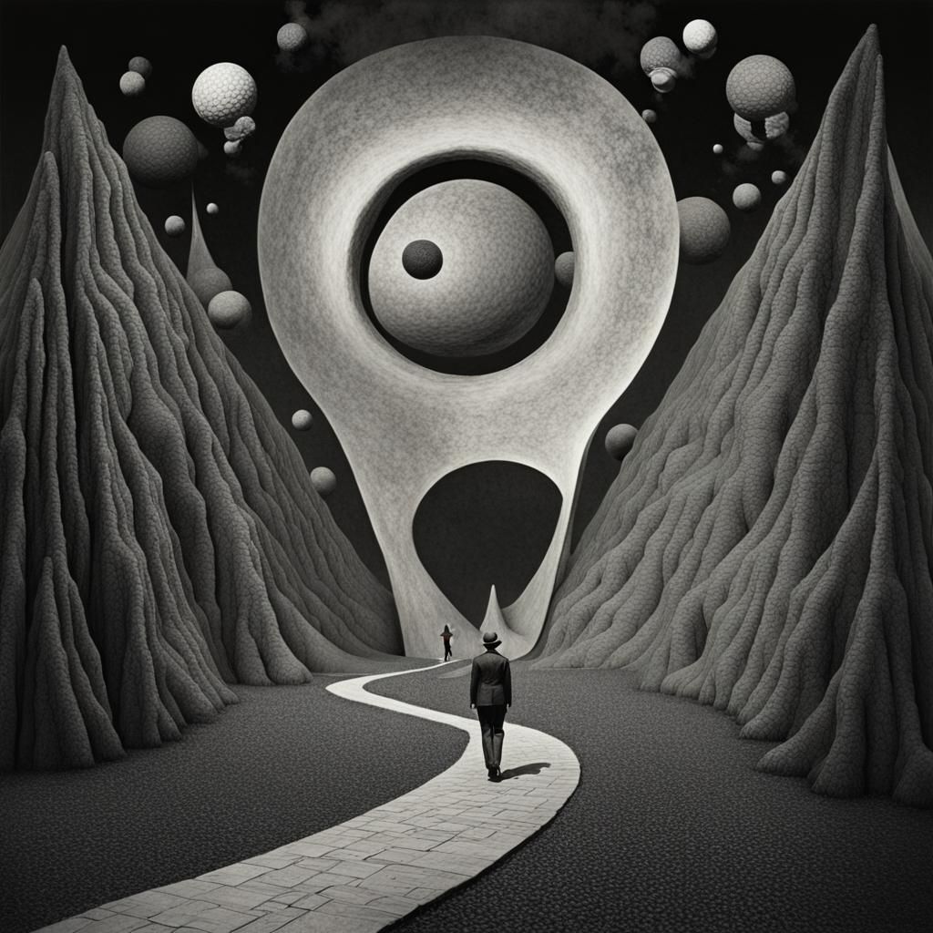 Psychedelic Dream World Figure in Surreal Art Style