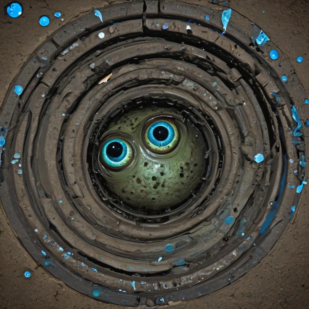 Surreal Googly Eyes in Storm Drain: Urban Art