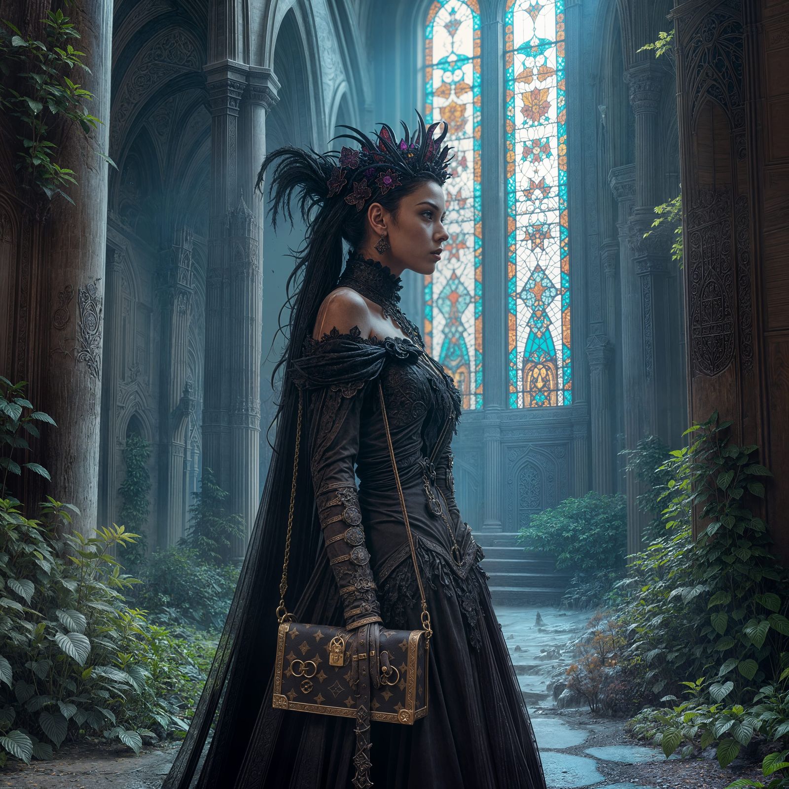 Gothic Louis Vuitton in Detailed Matte Painting Style