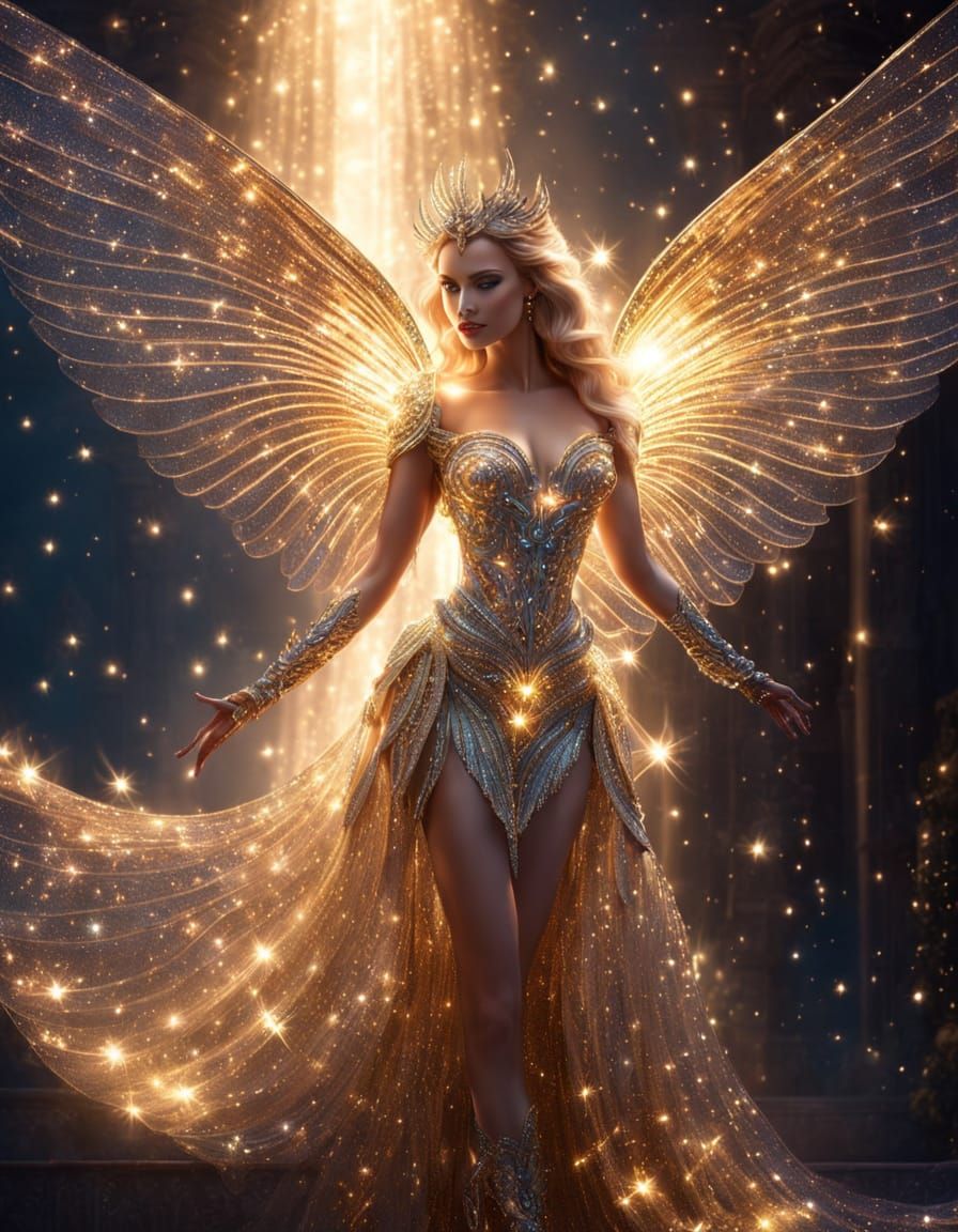 Magical Winged Female with Divine Sparkle
