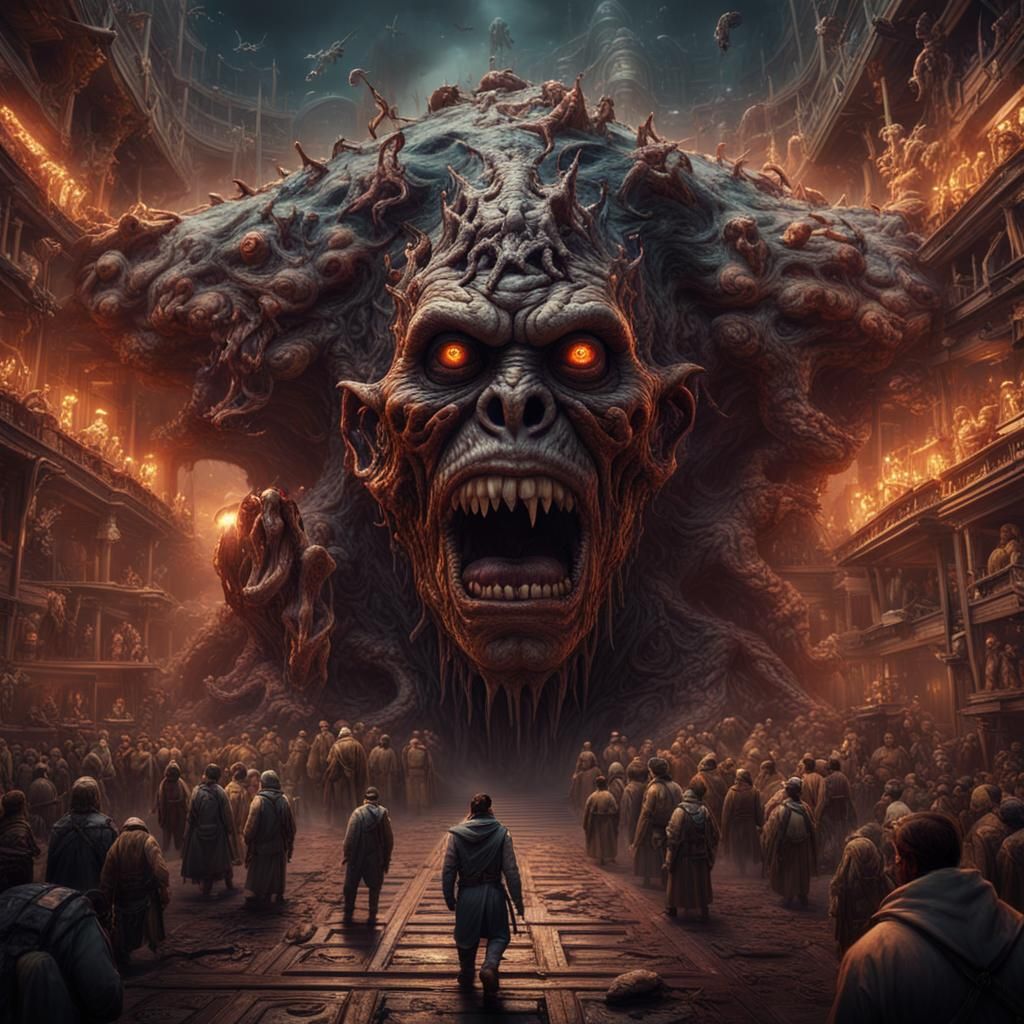 Horrific Kafkaesque Face in Detailed Digital Painting