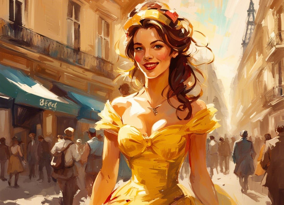 Belle in Paris: A Golden Age Illustration
