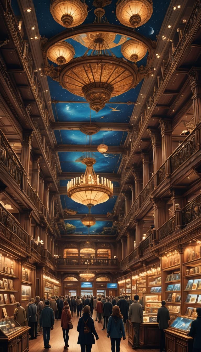 Titanic Merchandise Store in Detailed Matte Painting Style