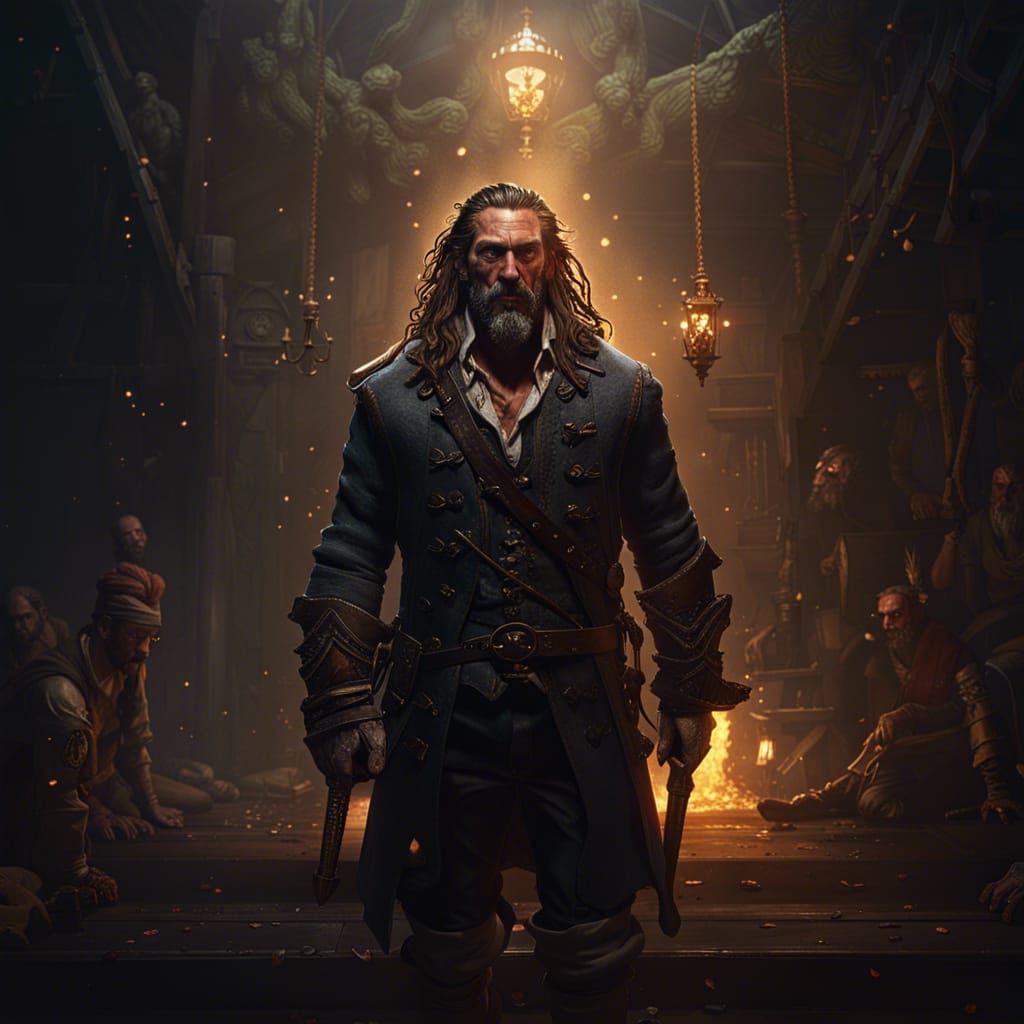 Charles Vane in Dark Fantasy Art Nouveau Style