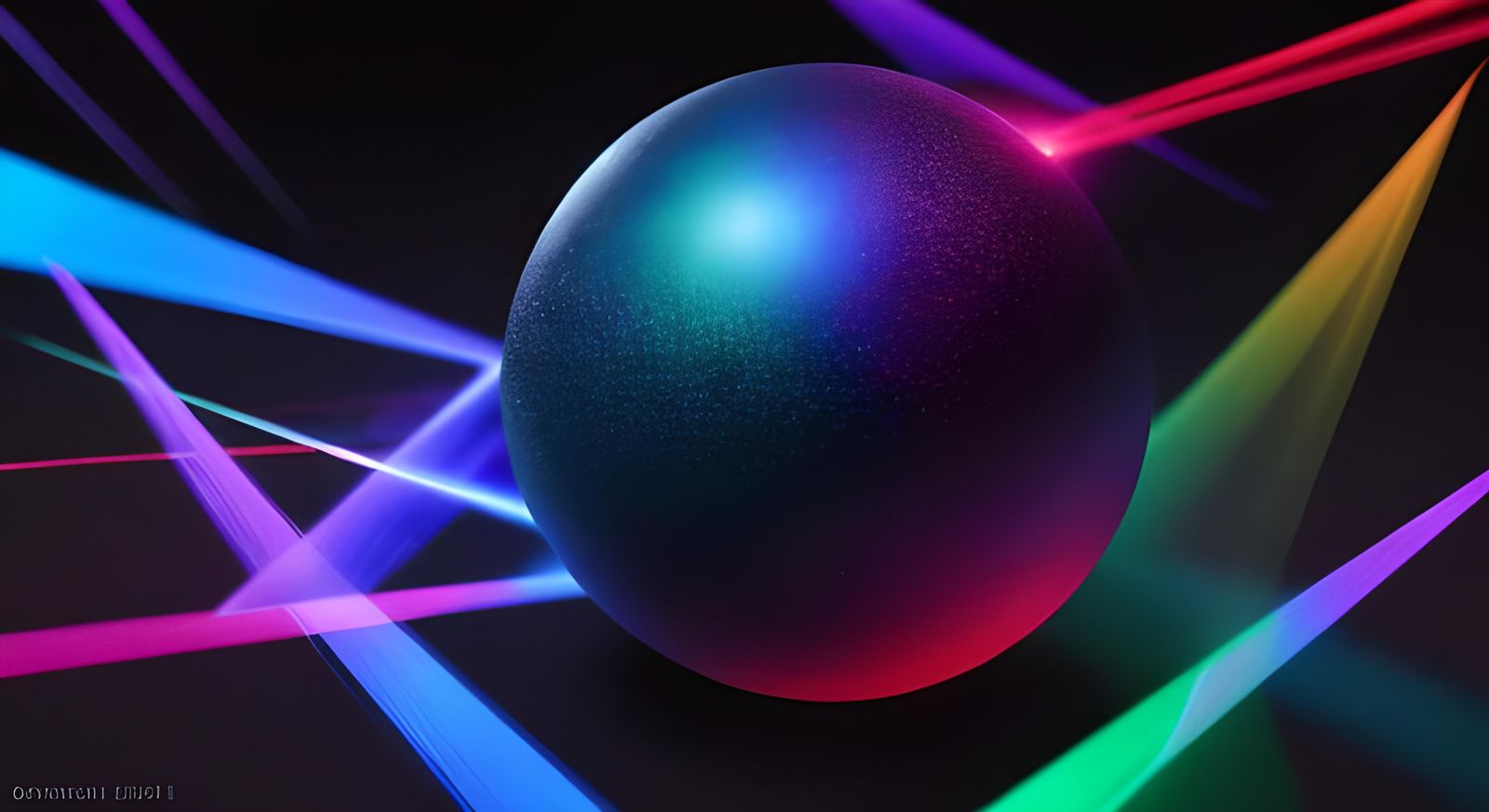 abstract ball shape 3d rendered with colorful laser light