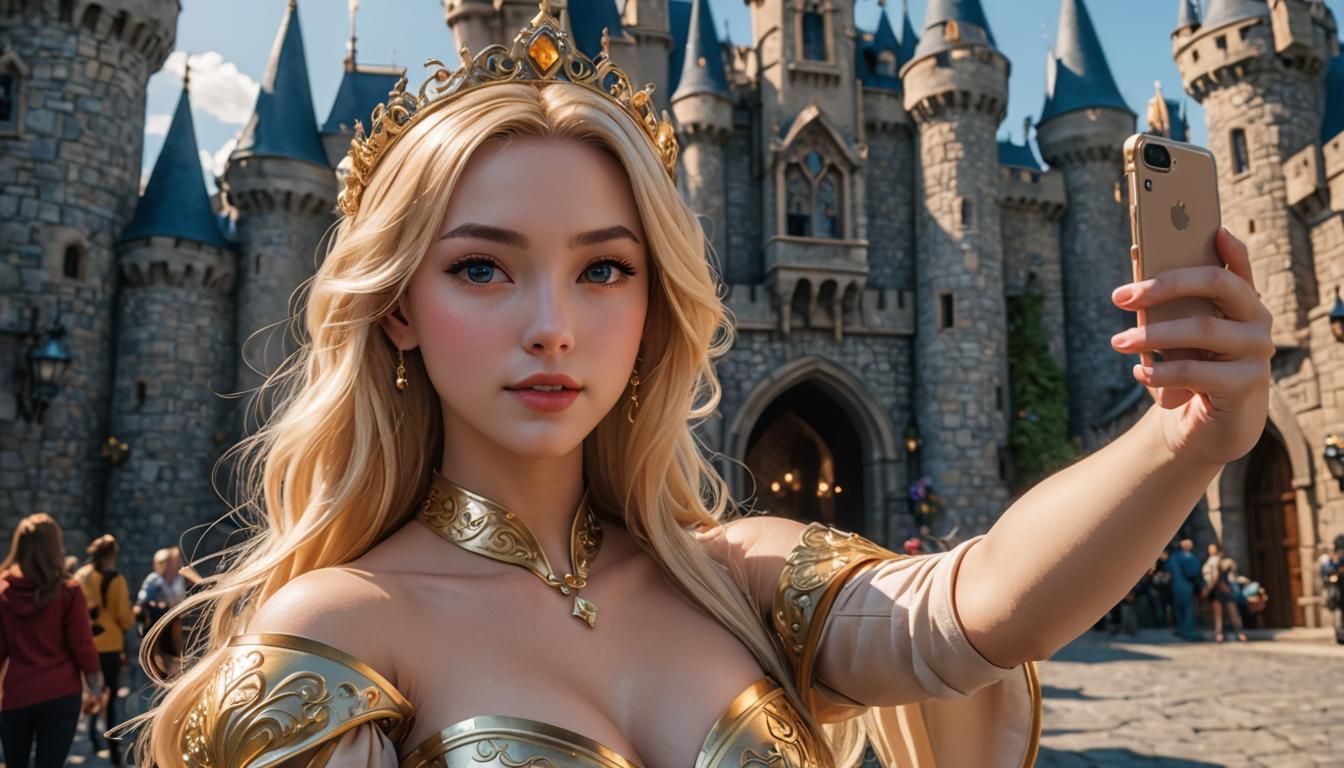 Disney Princess Selfie: 3D Anime Art