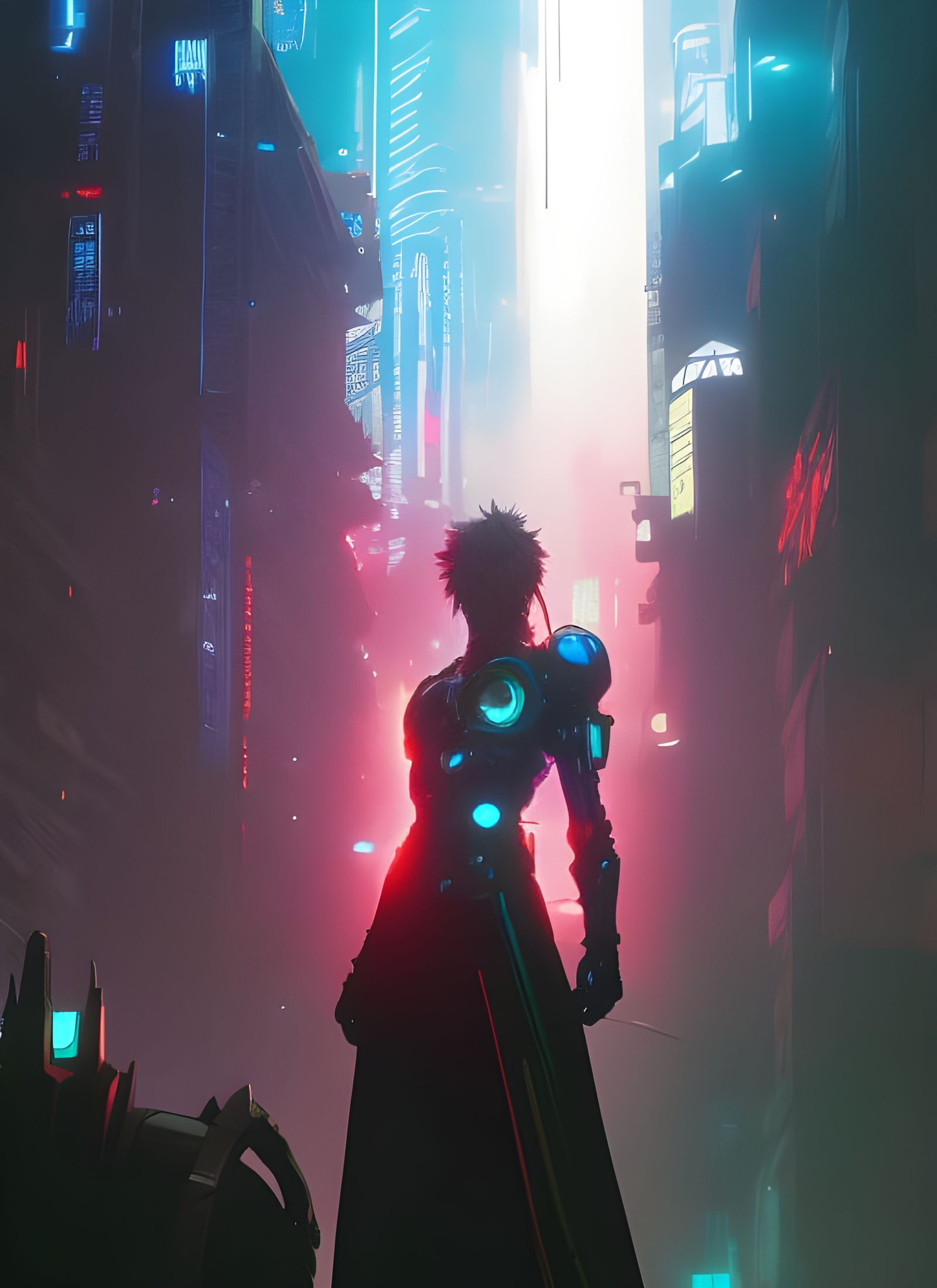 Cyberpunk Mech in Neo Tokyo: Hyperdetailed Digital Art