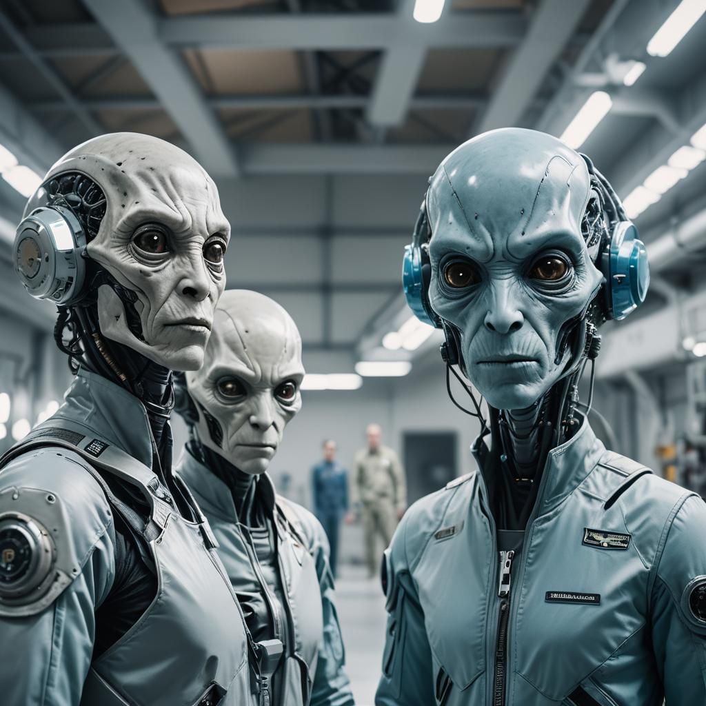 Extraterrestrial Encounter: High-Key Portrait in Hangar