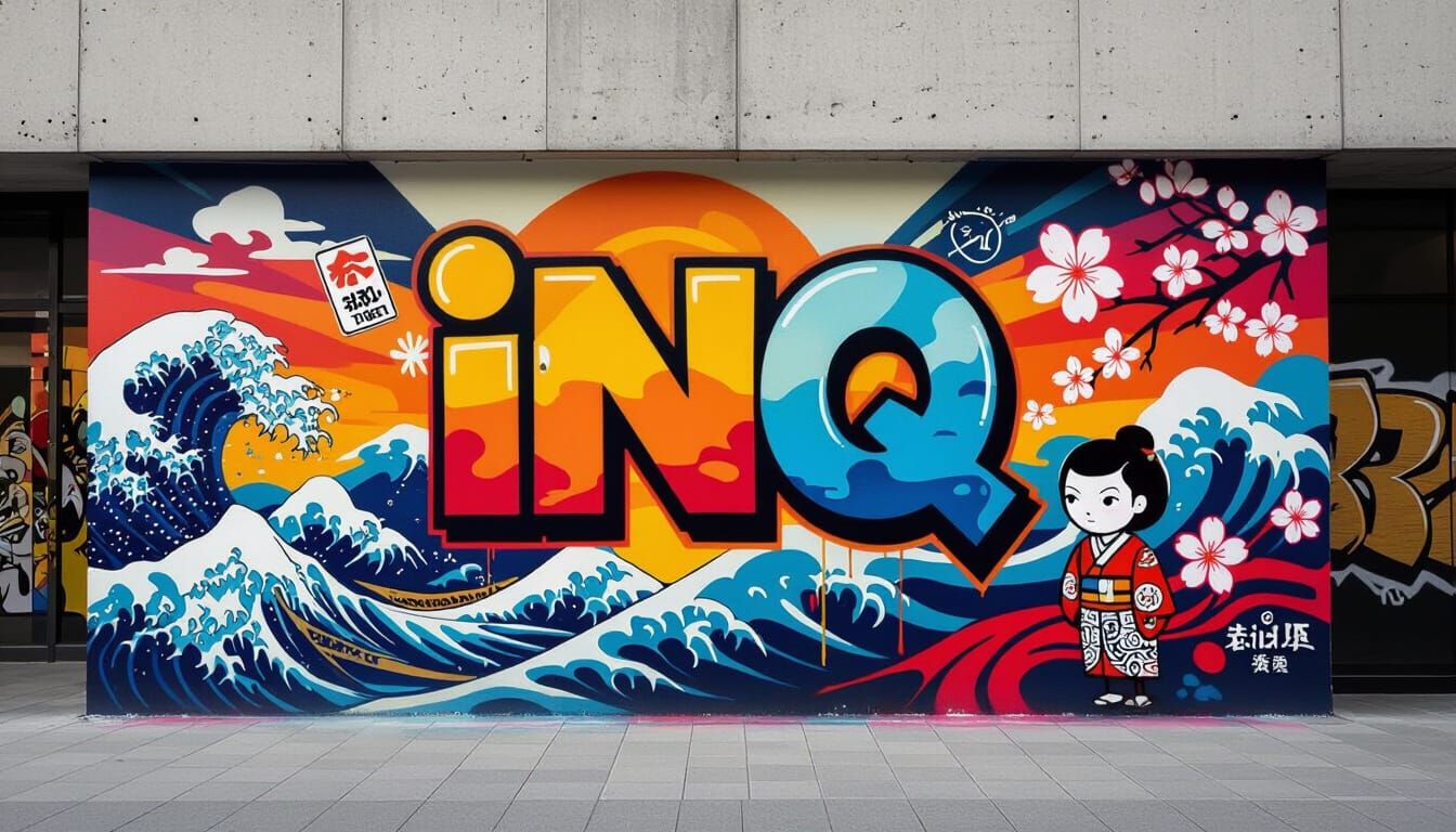Graffiti Mural Fusion: INQ Mobile Meets Japanese Art