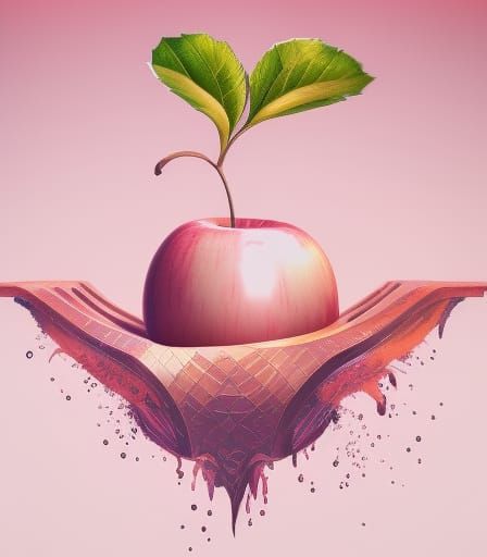 Mysterious Apple: Detailed Matte Painting in Deep Color