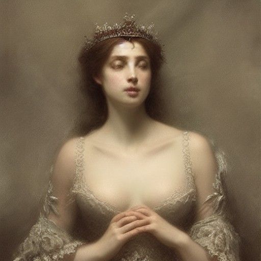 Queen in Lace Lingerie with Gothic Horror Style