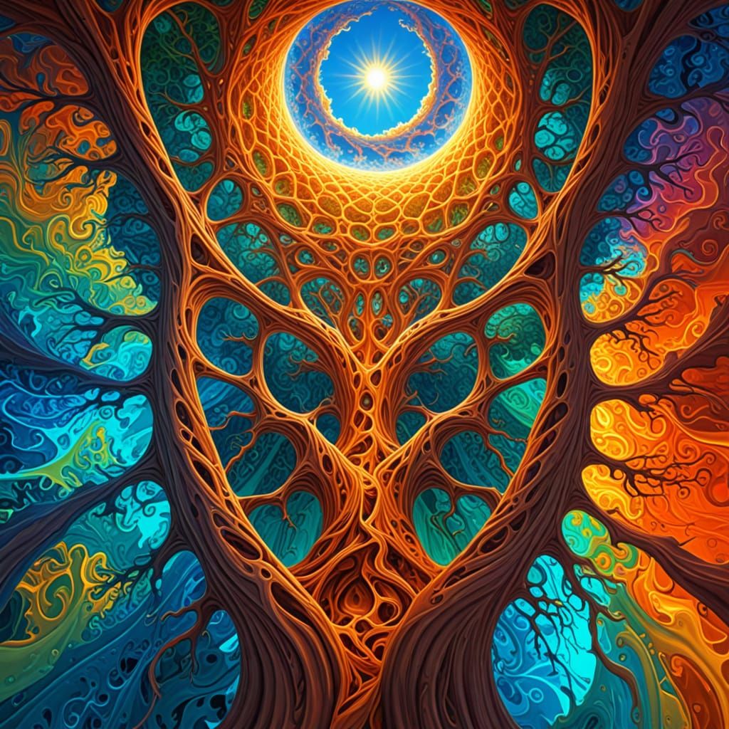 Vibrant Oil Painting of a Desolate Wasteland with Swirling S...