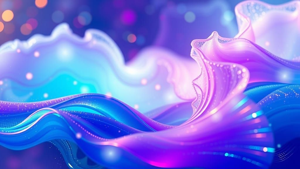 Iridescent Sound Clouds: Abstract Aurora in Hyperrealistic D...