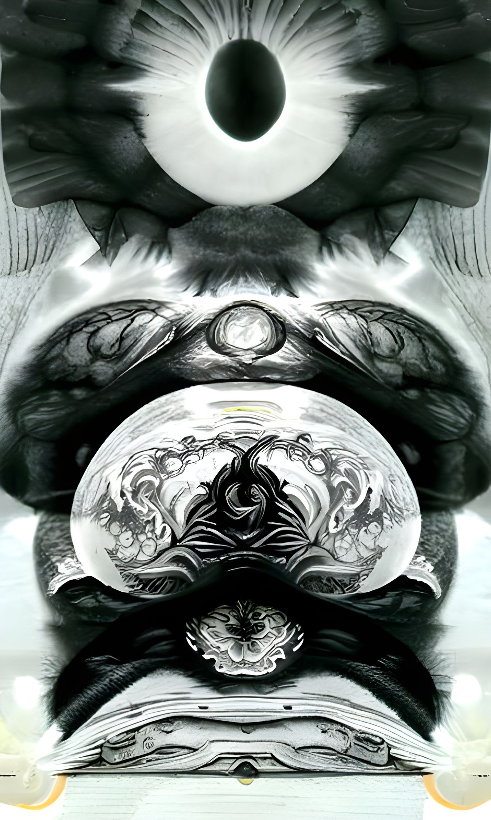 Hyperdetailed Charcoal Drawing of Sun and Moon Eclipse