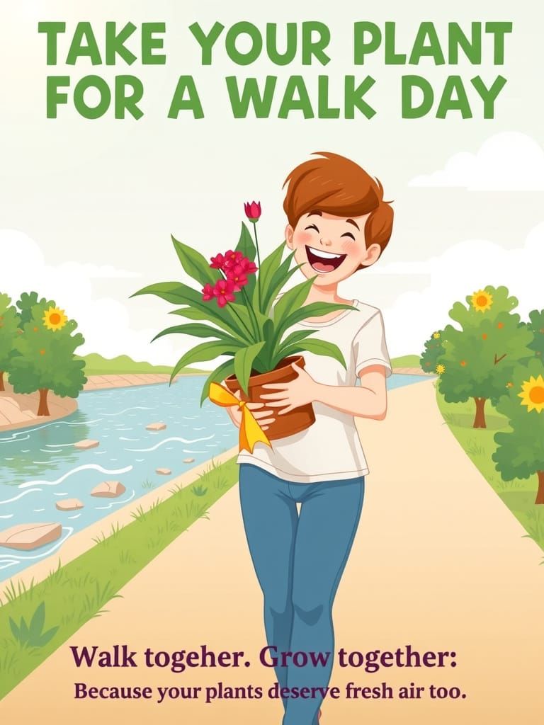 Take Your Plant For A Walk Day Poster