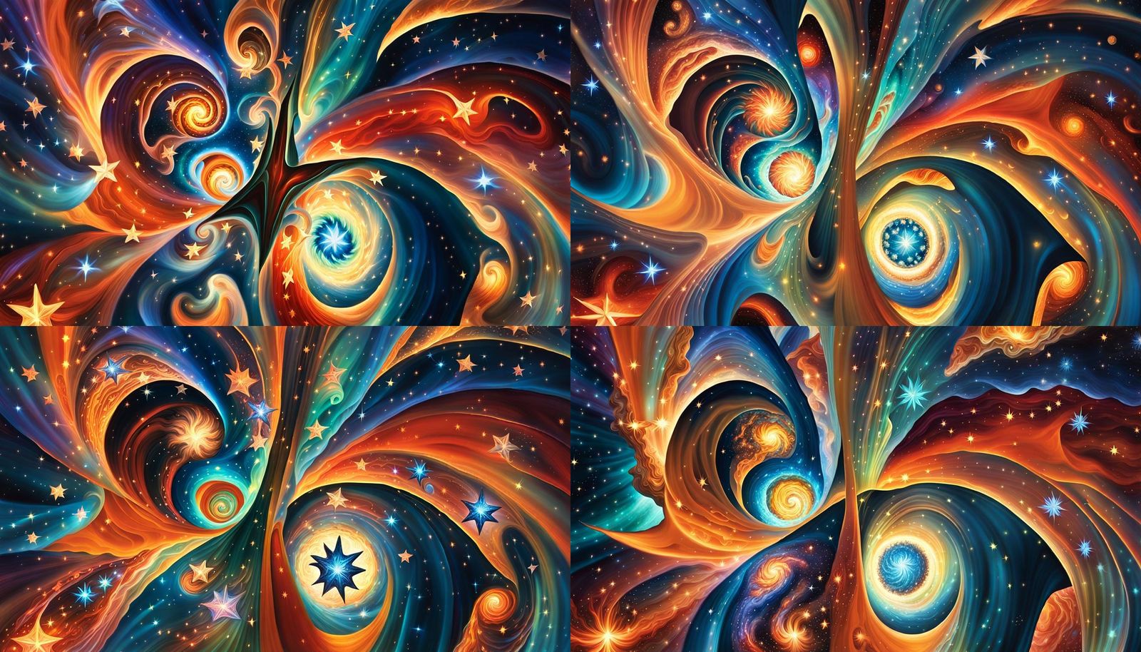 Star Formation Cluster in Surreal Impasto Oil Paint