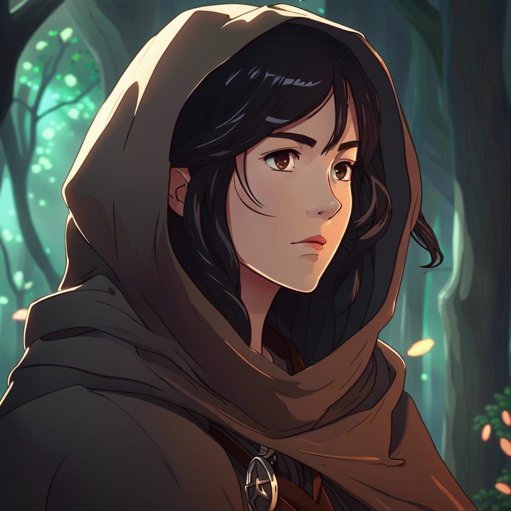 Anime Archer in Deep Color Style