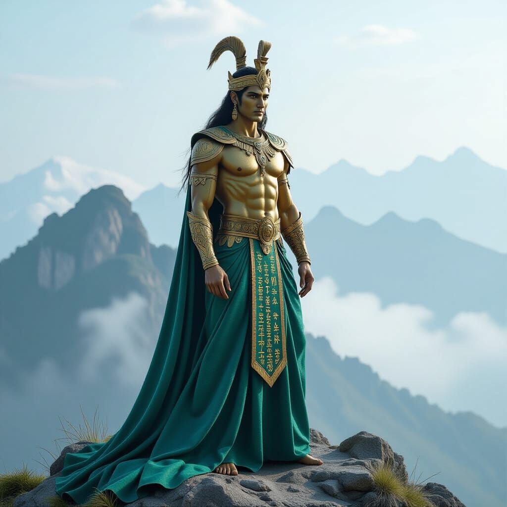 Majestic Demigod Monada Hieroglyphica in Emerald Robes