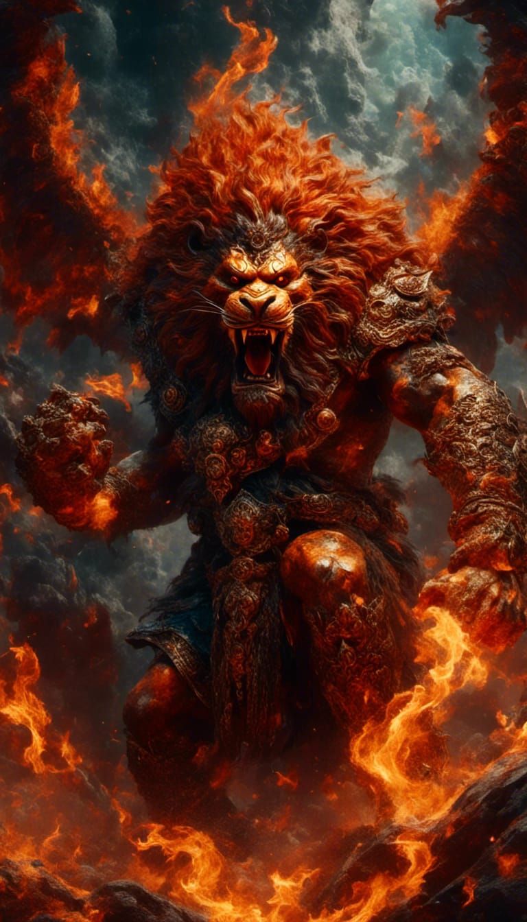 Fiery Lord Narasimha Portrait