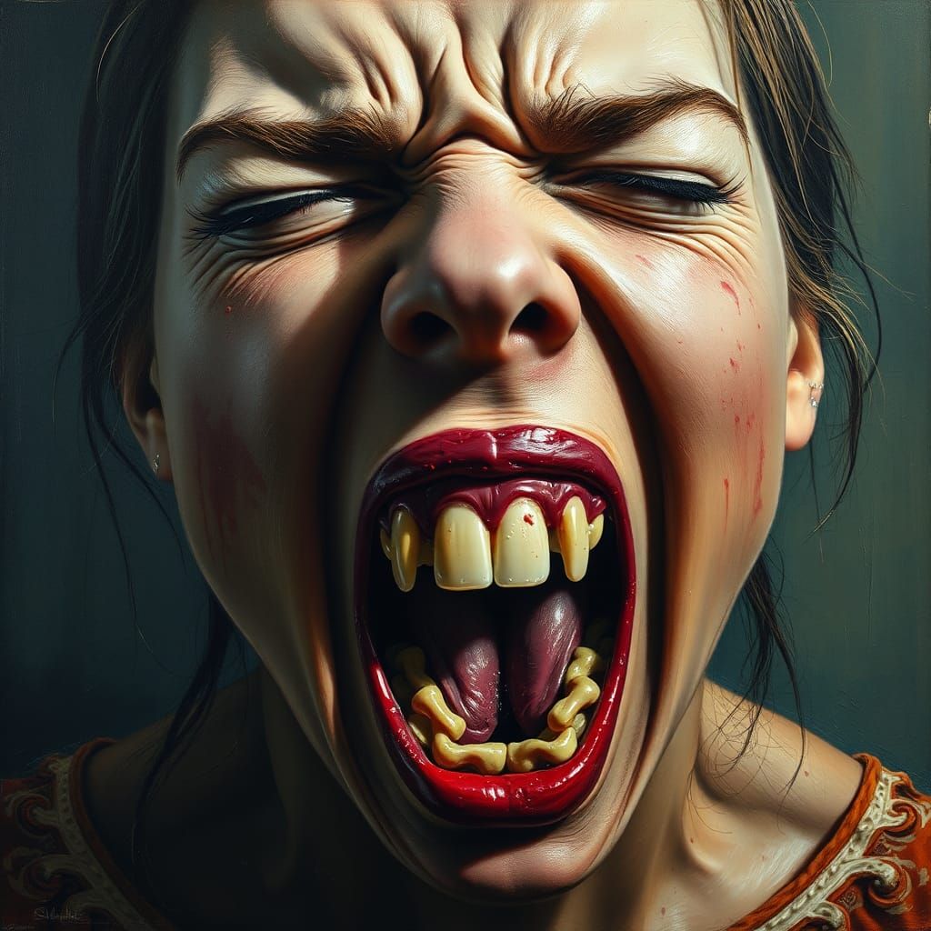 Distorted Female Form in Turmoil