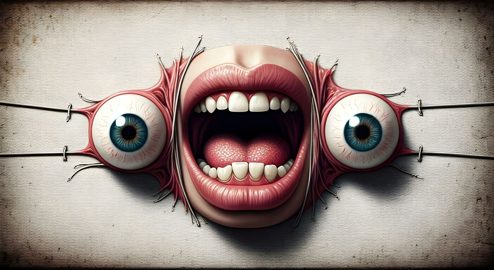 Hyperrealistic Human Anatomy on a Canvas in a Sinister Setti...