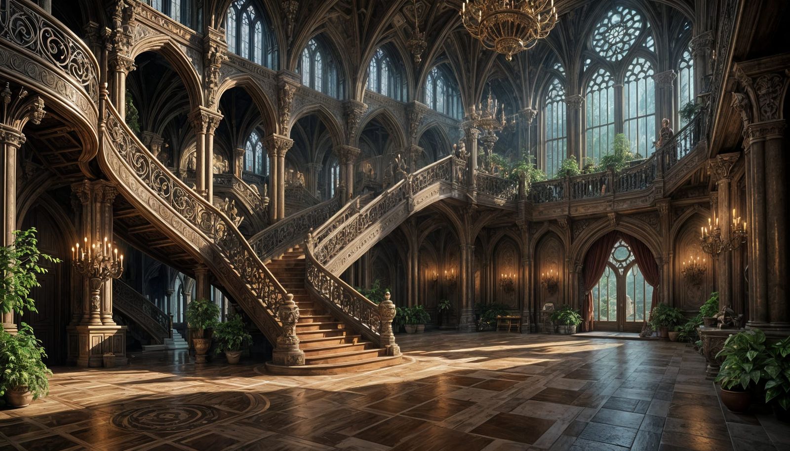 Elven Castle Grand Hall: Fantasy Concept Art