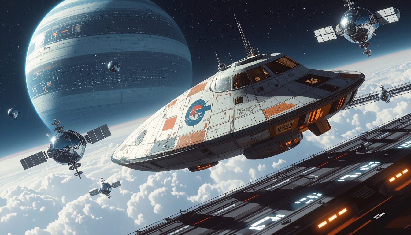 Crusty Probe vs. Shiny Planet in Space