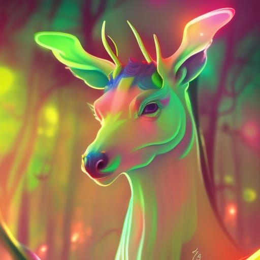 Rainbow Deer Concept Art in Unreal Engine
