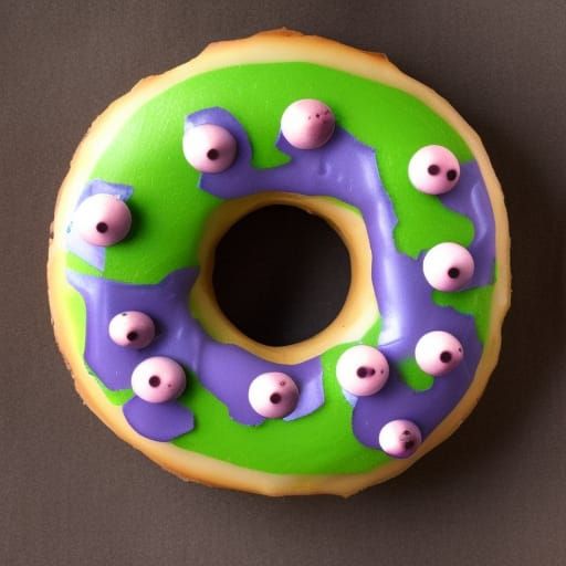Swamp Monster Donut Generated by AI