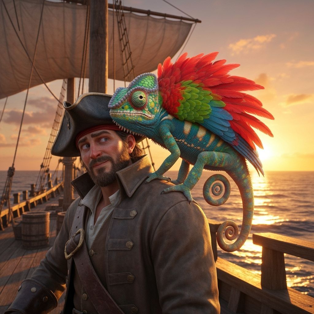Chameleon Parrot Imposter on Pirate Ship