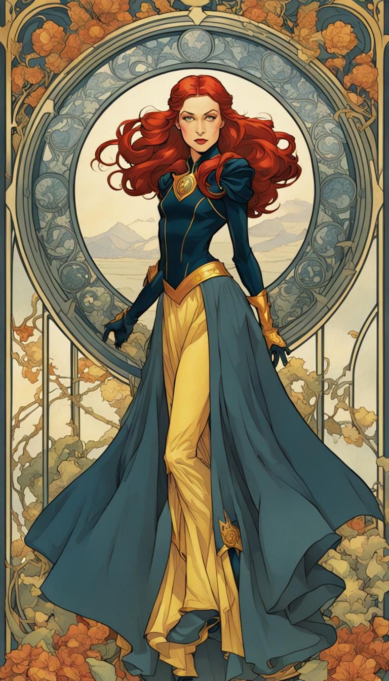 Jean Grey in Art Nouveau Style
