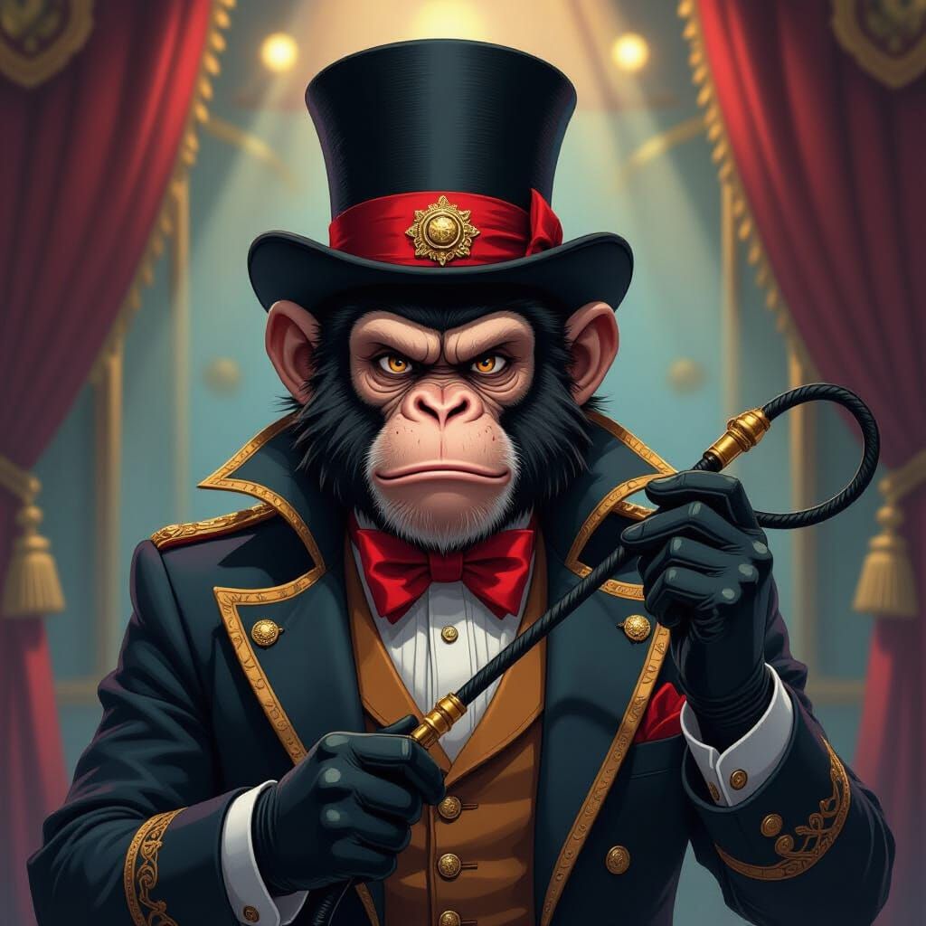 Annoyed Monkey Circus Master, Moebius Style