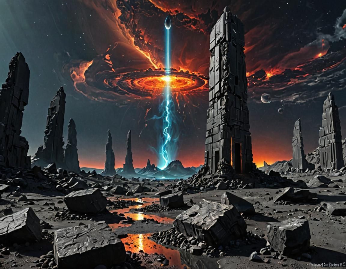 Space Mission Discovering Ancient Ruins on Alien World