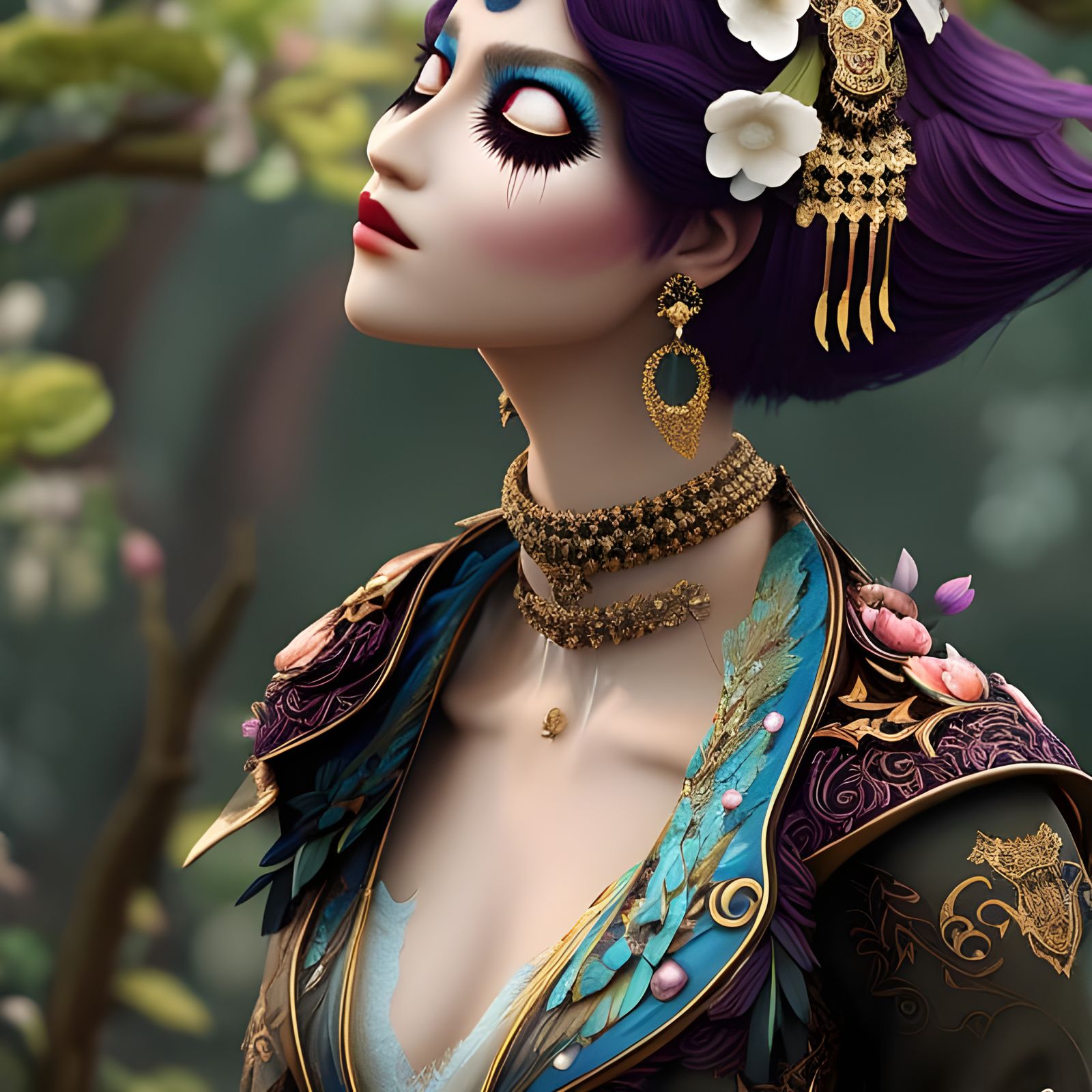 Ethereal Bohemian Raccoon in Watercolor Painting Style