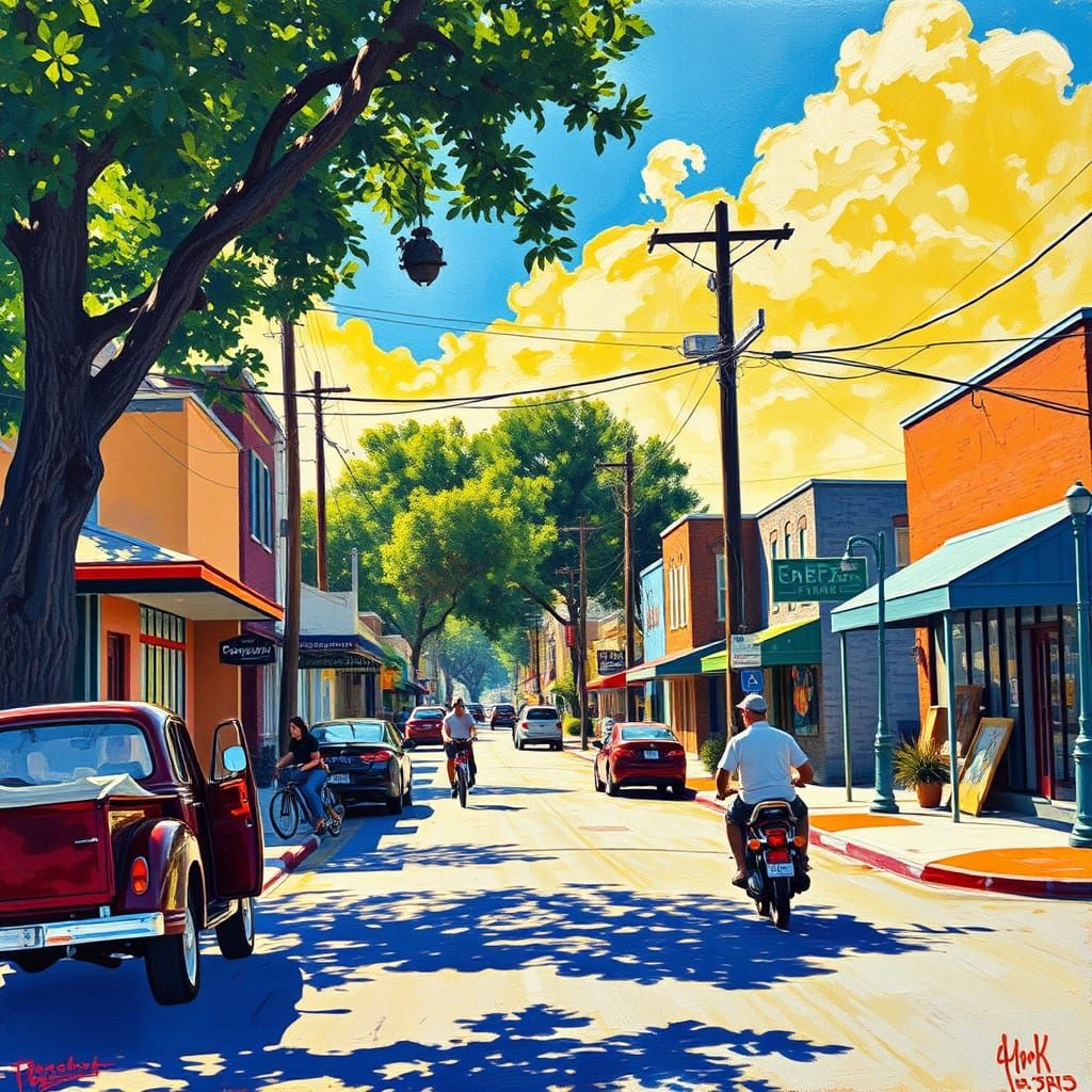 Sun-Drenched Streets of Ninety-Six, South Carolina in Vibran...
