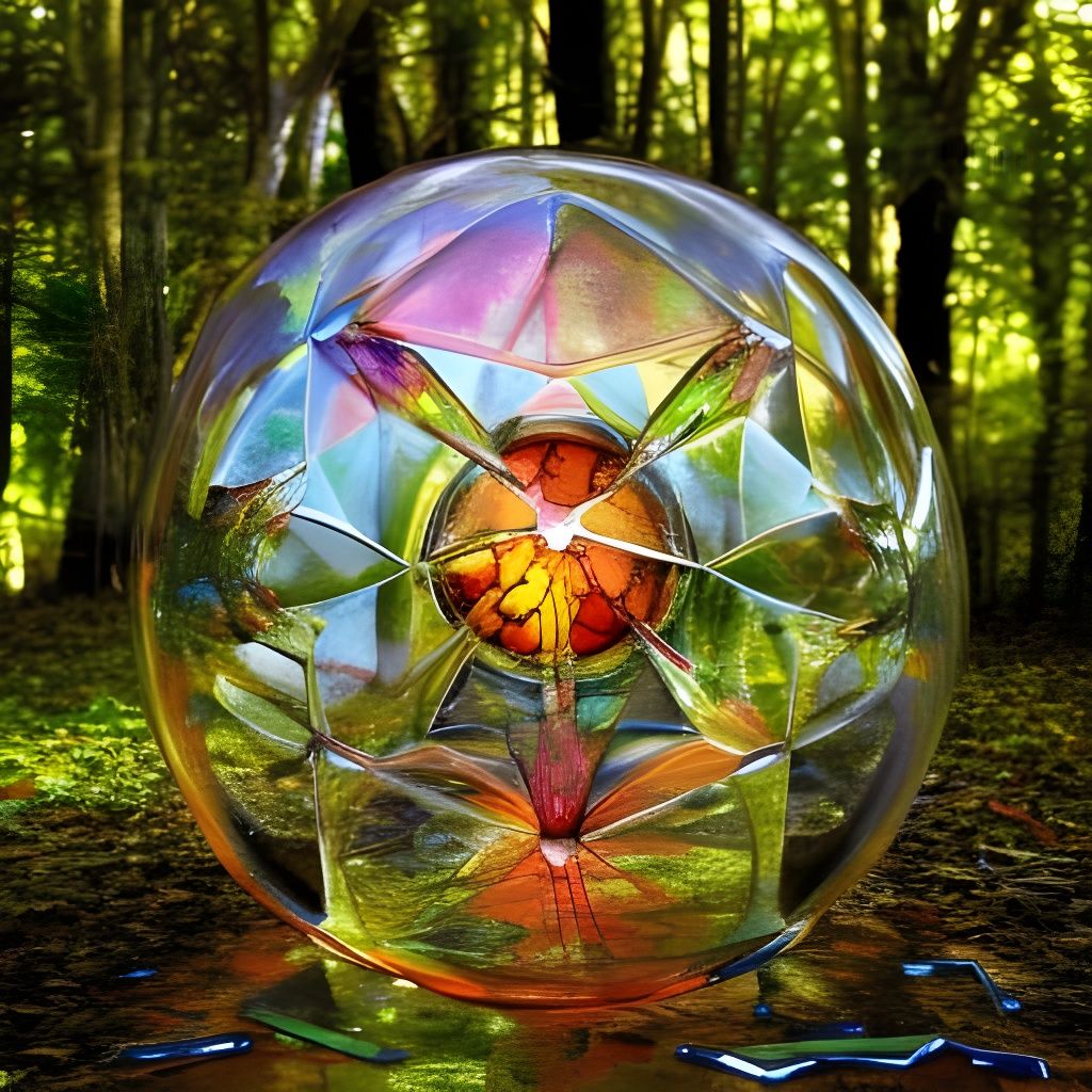 Kaleidoscopic Transparent Figure Reflected in Sunset Light