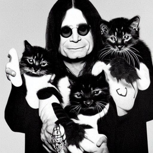 Ozzy Osbourne Juggling Kittens: A Whimsical Scene