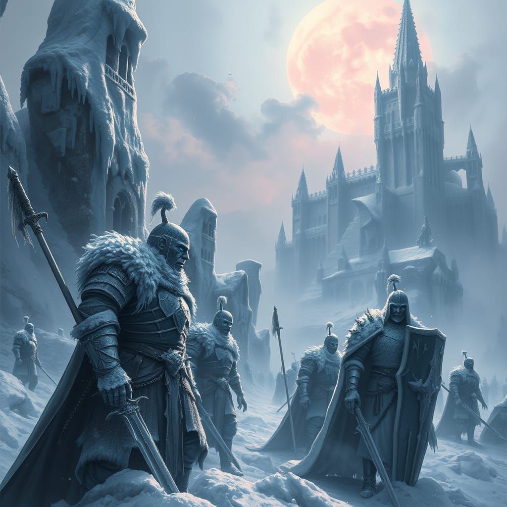 Ethereal Winter Kingdom in Frosty Darkness