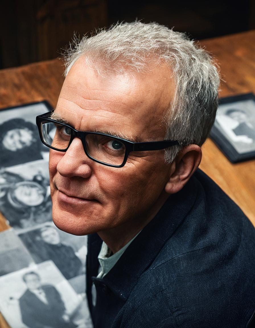 1960s Designer Portrait in Moody Oil Painting Style