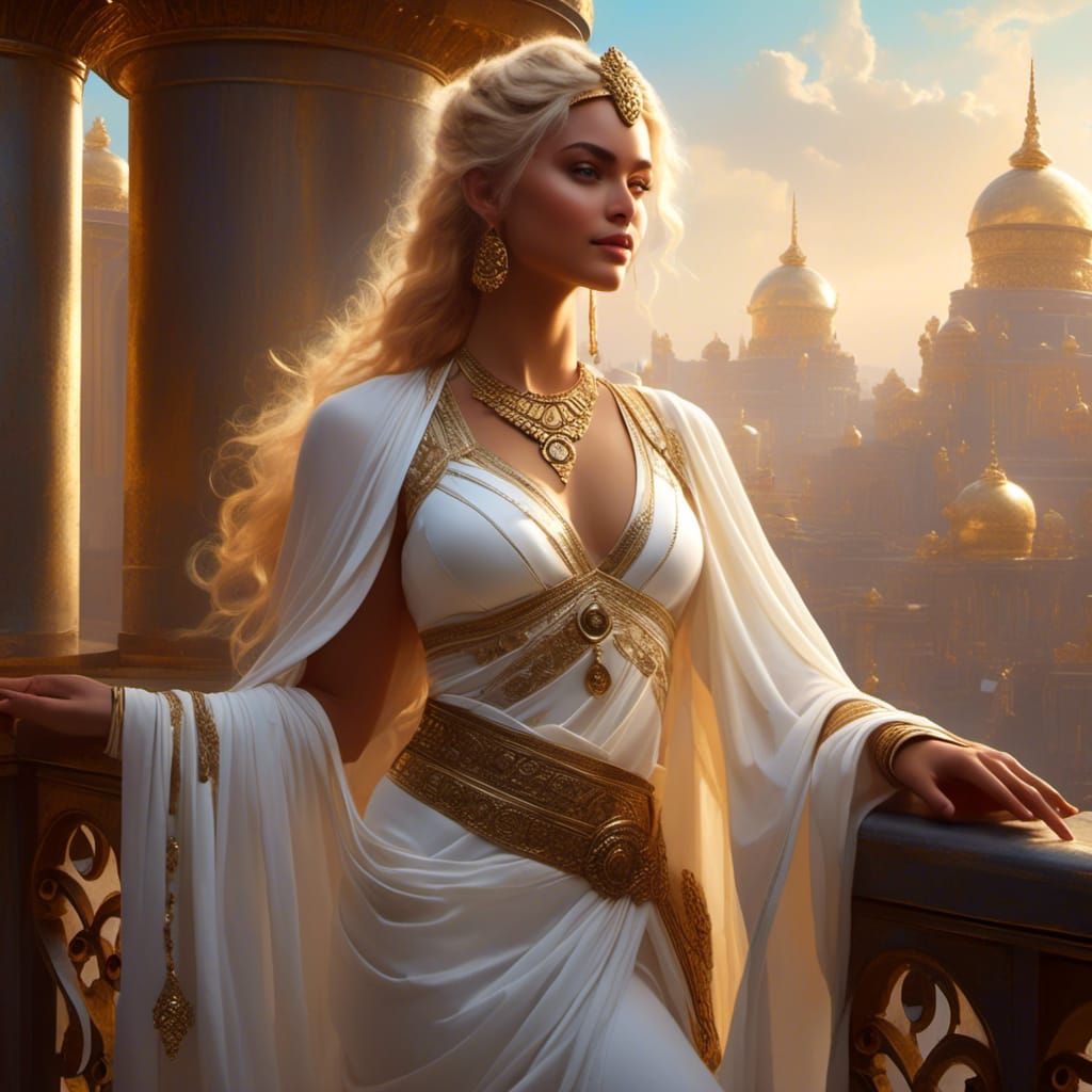 Goddess in Sari: Fantasy Art Portrait