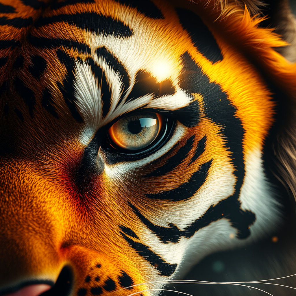 Majestic Tiger Eye in Vibrant, Shimmering Light