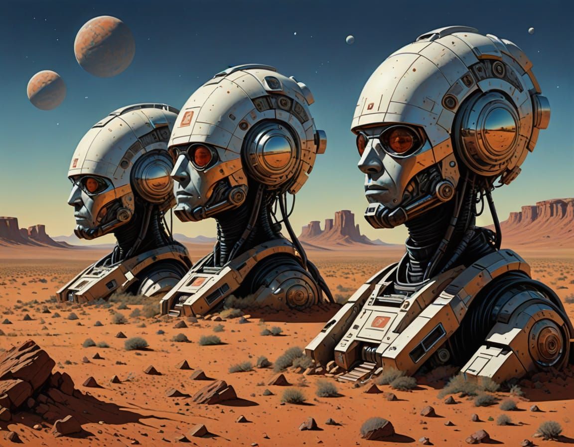 Three-Headed Martian Life in Futuristic Concept Art