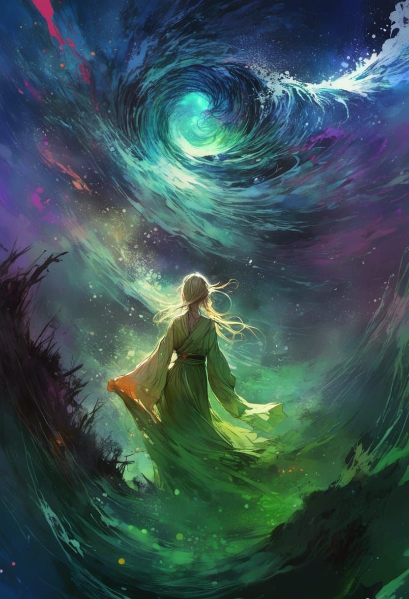 Anime Sea Storm: A Poetic Watercolor Masterpiece